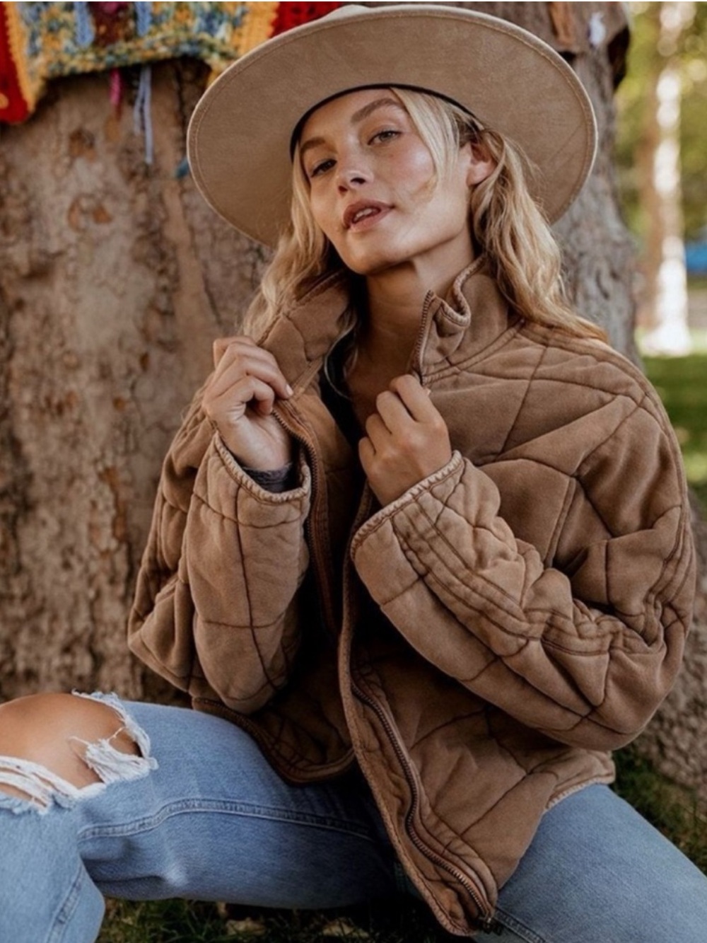 Free People Dolman Quilted Knit Jacket
